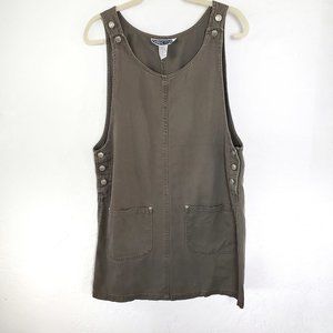 90's Vintage Gray Overall Skirt with Pockets